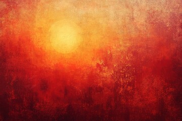 Wall Mural - a background with a rich red gradient, showcasing the warm glow of an orange sun in sunset hues