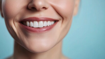 Sticker - Close-Up of a Smiling Woman with Healthy Teeth