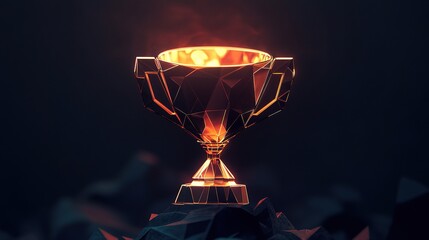 Canvas Print - Polished Trophy on Dark Background