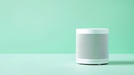 Poster - White Bluetooth Speaker on a Green Background