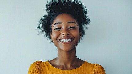 Poster - Happy Woman with Natural Hair Smiling Brightly