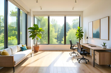 The interior of the home office in a modern style