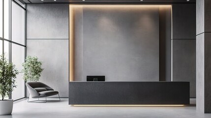 Wall Mural - Modern Office Reception with Minimalist Design