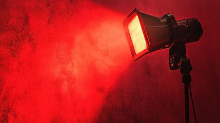 Canvas Print - Dramatic Red Lighting Effect on a Wall