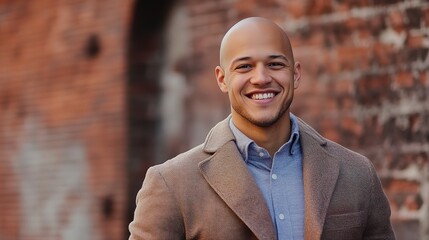 Canvas Print - Smiling Man in Casual Outdoor Setting