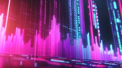 Leinwandbilder - Colorful Digital Data Visualization Background