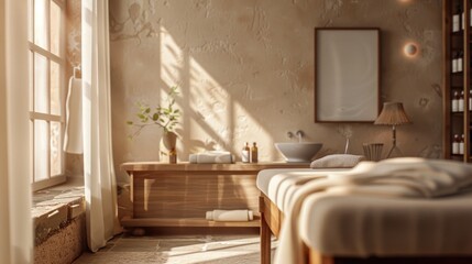 Sticker - Relaxing Spa Interior with Natural Light