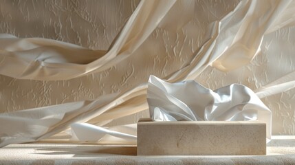 Poster - Tissue Box and Flowing Fabric