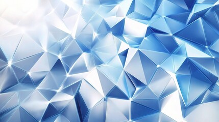 Canvas Print - Abstract Blue Geometric Background with Light Reflection