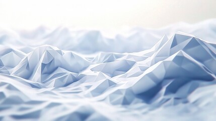 Poster - Abstract White Mountain Landscape in Low Poly Style