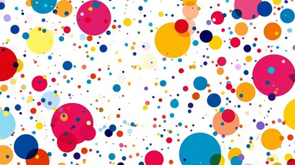 Poster - Playful Polka Dots. Bright Circles on White for a Fun, Creative Design