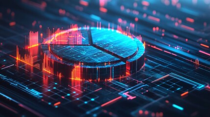 Poster - Futuristic Data Visualization with Chart and Graph Elements