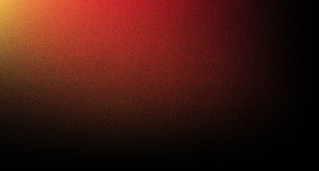 Fototapete - Dark color gradient background, grainy gradient luminous color splash wave, abstract noise texture gradient, orange red on  black wide banner