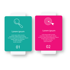 Wall Mural - vector infographic design template with 2 options or steps