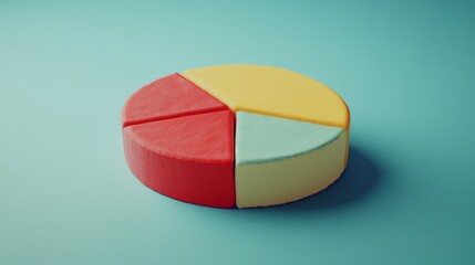 Leinwandbilder - Colorful Pie Chart on Minimalist Surface