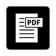 © robert6666 - biała ikona pliku PDF na czarnym tle