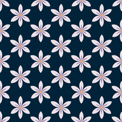 Wall Mural - abstract seamless flowers pattern, vector illustration hand drawn style, doodle botany background.