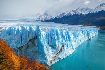 Icebergs and ice mountains. Global warming concept.  