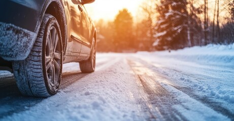 Snowy Car Windshield with Inspection. AI generated illustration.