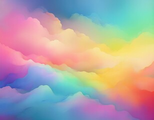 Wall Mural - faded pastel rainbow gradient