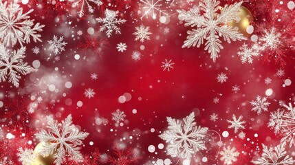 Celebrate the season with a festive red holiday background adorned with snowflakes, perfect for Christmas and winter celebrations. Spread joy and cheer with this stylish and vibrant design