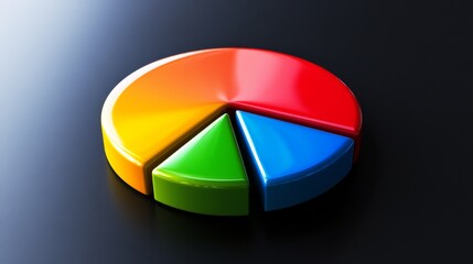 Leinwandbilder - Colorful Pie Chart on Dark Surface