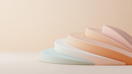 Aufkleber - Soft Color Layers on Minimalistic Background