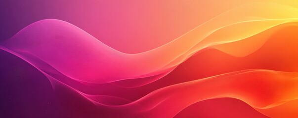 Wall Mural - vibrant flowing abstract waves in orange and pink hues with a smooth gradient effect for modern back