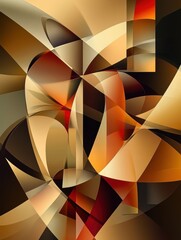 Aufkleber - Colorful abstract shapes mimic gift boxes and ribbons, blending warm tones to evoke a celebratory feeling and artistic expression. Generative AI