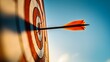 © Ranazain - Red arrow hitting the bullseye on a target, precision, success, and achieving goals in business