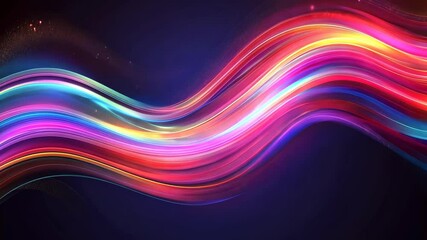 Wall Mural - a vibrant, multi-colored wave of light against a dark background