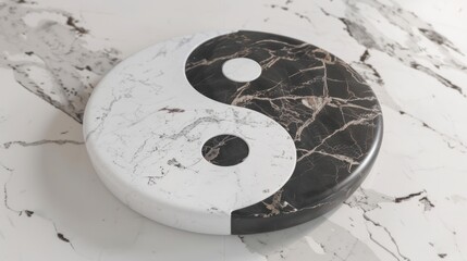 Sticker - Yin Yang Symbol on Marble