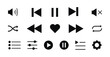 © Tatiana - Play, pause, stop, repeat, back and next button icon flat design. Set of Media player icons. Music, interface, design media player buttons collection. Vector Illustration.