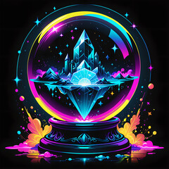 Enchanted Crystal Ball: Mystic T-Shirt Design