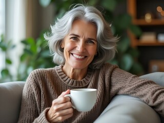 woman drinking coffee