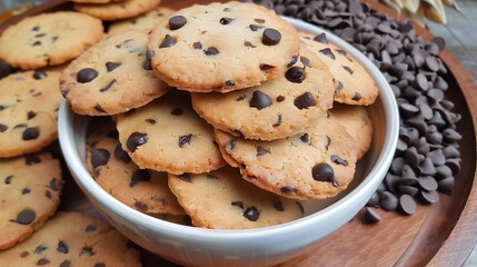 Handmade milk flavored chocolate chip biscuits