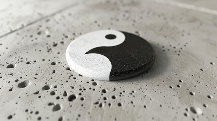 Sticker - Yin Yang Symbol on a Rough Surface