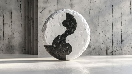 Sticker - Yin Yang Stone on Concrete Background