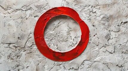 Wall Mural - Red Circle on Grey Background