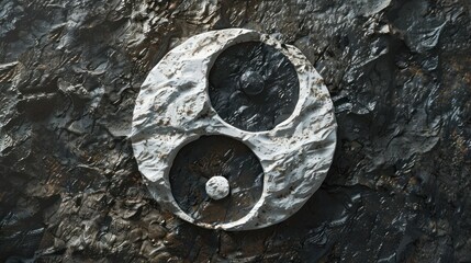 Sticker - Yin Yang Symbol Carved in Stone