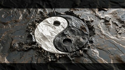 Sticker - Yin Yang Symbol on Textured Surface