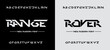 © Creative - RANGE ROVER, Sports minimal tech font letter set. Luxury vector typeface for company. Modern gaming fonts logo design.