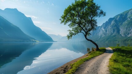 Canvas Print - Serene Mountain Lake Landscape