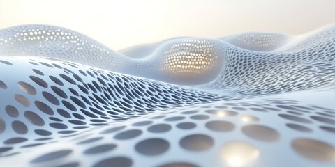 Wall Mural - a sleek, representation of a node and connection system, organic like dna, with differentiating grap