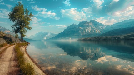 Canvas Print - Tranquil Mountain Lake