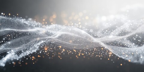 Wall Mural -  white representation of futuristic technology, light particles, advanced tech 