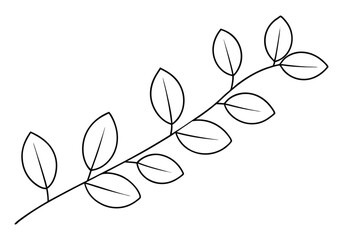 Continuous Line Drawing of Eucalyptus Branches – Minimalist Botanical Vector Illustration