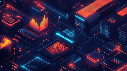 Abstract Digital Network Illustration