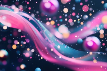 Fototapete - Ornate Christmas ornaments float through vibrant streaks of color, creating a festive atmosphere filled with holiday cheer and joy. Generative AI