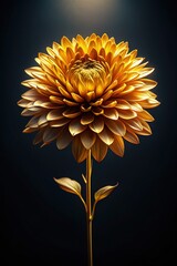 Sticker - A striking golden flower with layered petals in a minimalist setting. Generative AI